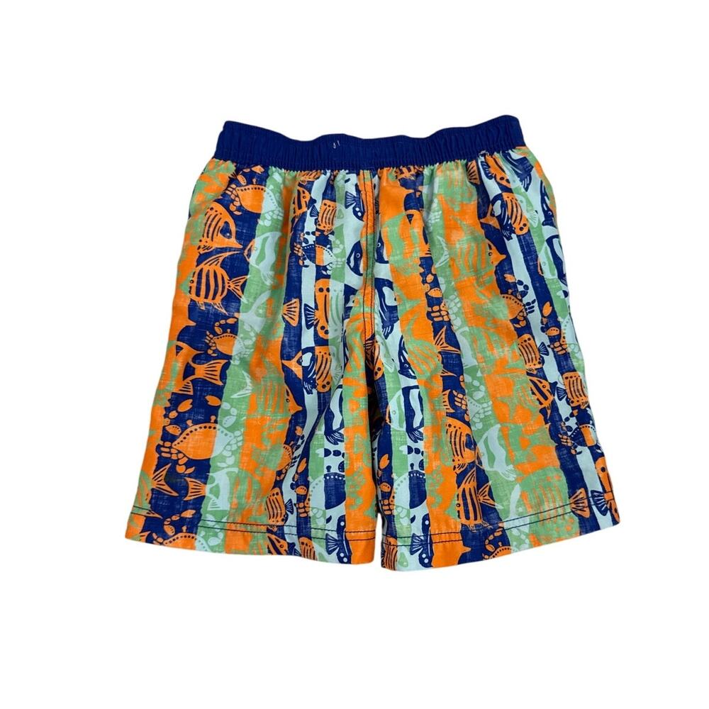 Tommy Bahama Swim Trunks Blue Orange Board Shorts Size Youth 7 - Picture 2 of 4